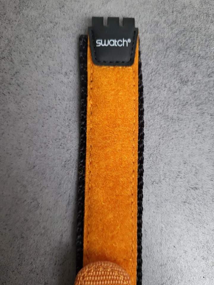 BRACELET DE MONTRE SWATCH  17 mm d' entre corne orange scratch hook & loop n 35 - Photo 3/4