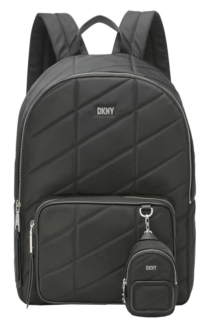 New DKNY Bodhi Backpack Black/Silver, Nylon, R34KEB11 | eBay display picture 2
