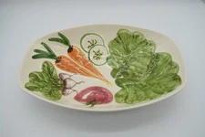 1957 Los Angeles Potteries Mold 550 Large Serving Bowl Hand Painted Vegetables