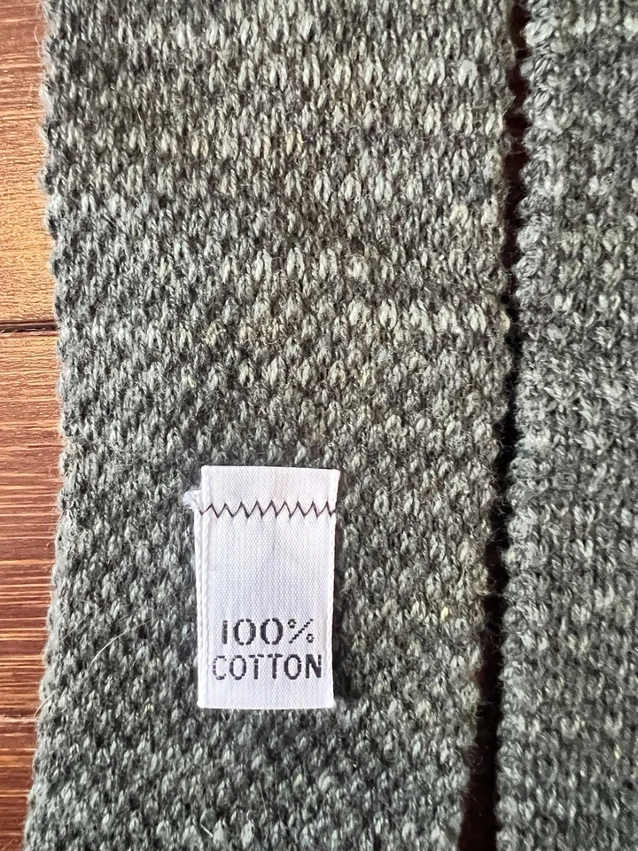 Salvatore 深绿色针织领带 100% 棉领带 — 第 2/3 张图片