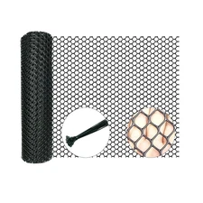 Black Plastic Chicken Wire Fence Mesh Roll, 7.87In X 5.91Ft, 25 Straps