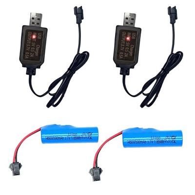 2 Pack 3.7V 500mAh Li-ion Rechargeable Batteries with Dual Protection and... 
