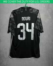 Nouri Ajax Amsterdam Jersey Third Football Shirt Black Adidas Mens Size L