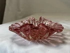 Bullicante Blown ART GLASS BOWL Ashtray Murano Purple Pink Controlled Bubbles