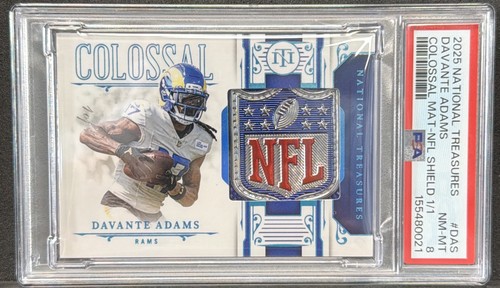 2025 National Treasure #DAS Davante Adams Colossal MAT-NFL Shield 1/1 PSA 8