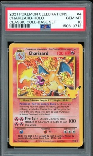 Pokemon TCG Celebrations #4 Charizard Holo Classic Collection Base Set PSA 10