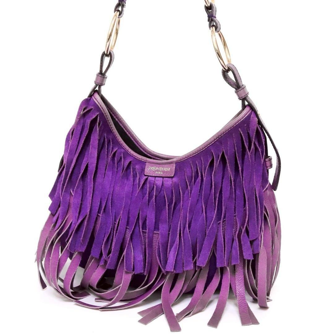 Borsa a tracolla YSL Yves Saint Laurent Tom Ford epoca Rive Gauche frange scamosciate JPN