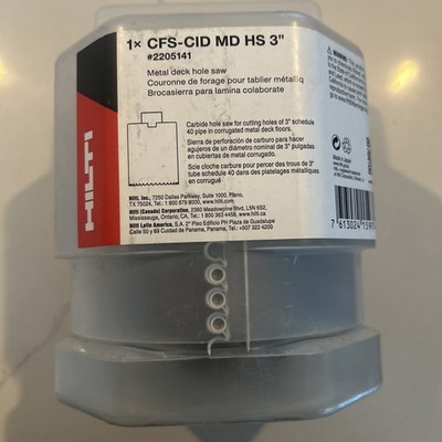 Hilti CFS-CID MD HS 3'' #2205141 Metal Deck Hole Saw BRAND NEW