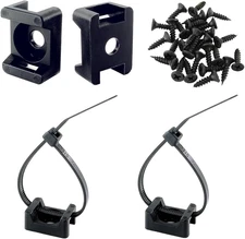 Cable Zip Tie Mounts Kit with 6 Inch Ties and Screws 100 Pack Wall Desk Wire Cli