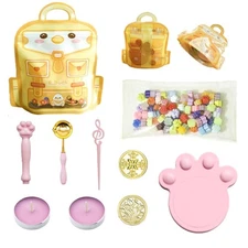 100Pcs Wax Seal Stamp Kit for Beginners â€“ Includes Stamps with Handle, yellow