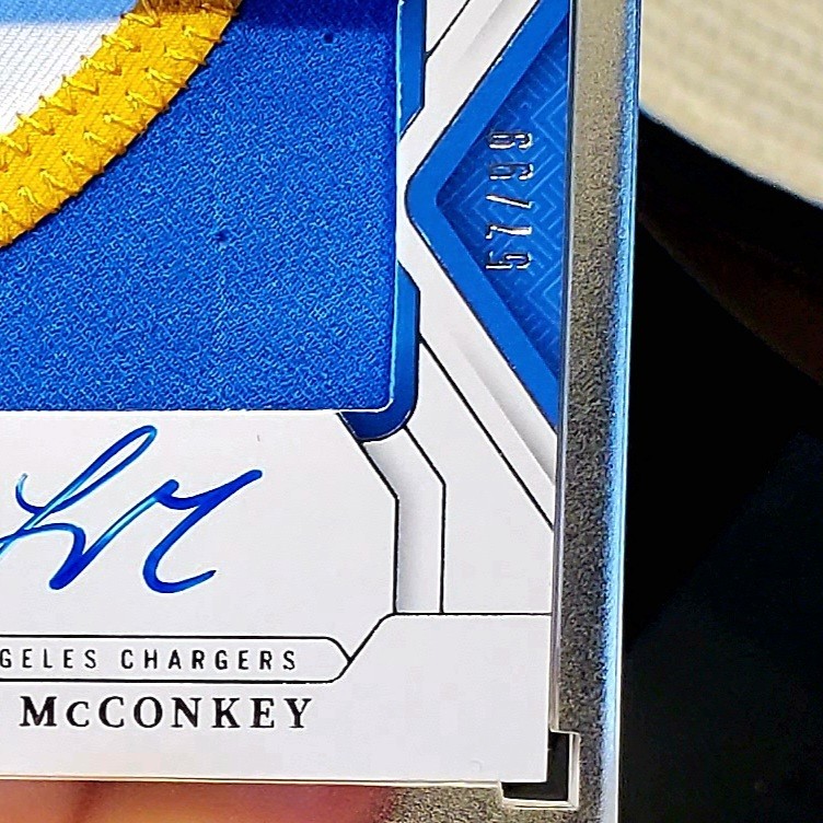 💥/99!💥 Ladd McConkey - 2024 Panini National Treasures - ROOKIE Patch Auto /99 view 5