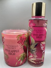 Victoria  s Secret Pineapple High Fragance Mist  Scented Candle 8.4oz Set NEW