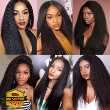 Kinky Straight Human Hair Bundles 34" Natural Black Brazilian Weave