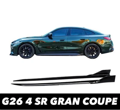 BMW 4 Series G22 G23 G26 Gloss Black Side Skirts Extensions For 2021-2023