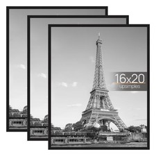 16x20 Picture Frame Black 3 Pack, Scratch-Proof Poster Frames 16 x 20 for Pho...