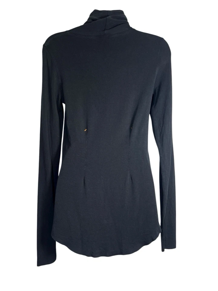 Kit + Ace Talla 6 Mujer Cuello Alto Top Negro Tecnología Cachemira Dobladillo Crudo Elástico LS Foto 3 de 4