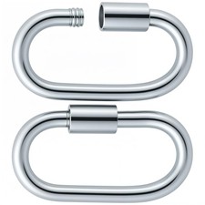 2Pcs Oval Jewelry Clasp, 925 Sterling Silver Screw Locking Carabiner Clips, Smal