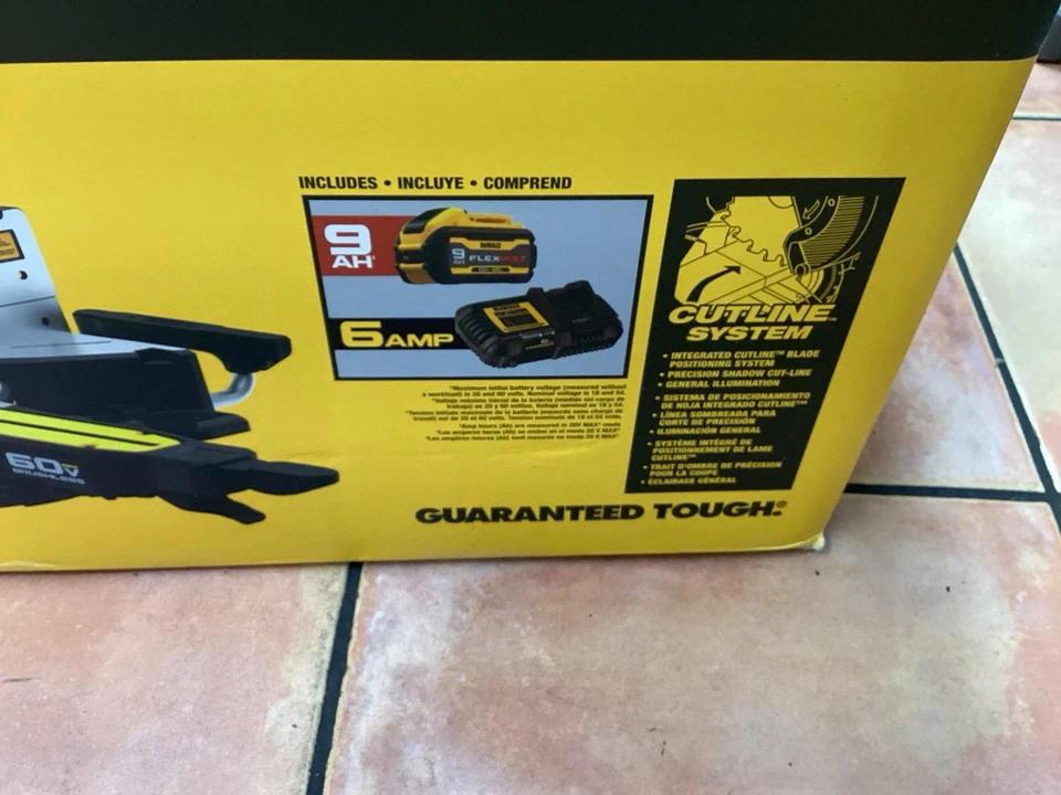 Sierra ingleteadora deslizante de doble bisel de iones de litio sin escobillas DeWALT DCS781X1 60V 12" MAX Foto 3 de 4