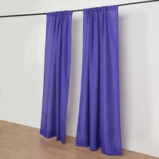 PURPLE 2 Drapery Panels 8 ft Polyester Backdrop CURTAINS Rod Pockets Party