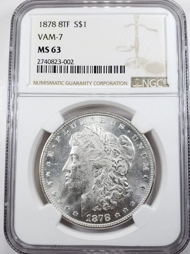 1878 8TF Morgan Silver Dollar NGC MS63 VAM 7