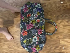 vera bradley green blue with colorful flower print used good condition