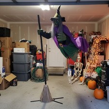 Halloween Decorations Outdoor - 12 Ft Animated Hovering Witch Animatronics Pr...