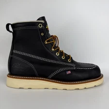 Thorogood 814-6201 Men's 6" Leather Moc Soft Toe Work Boot Black Size 9.5 2E