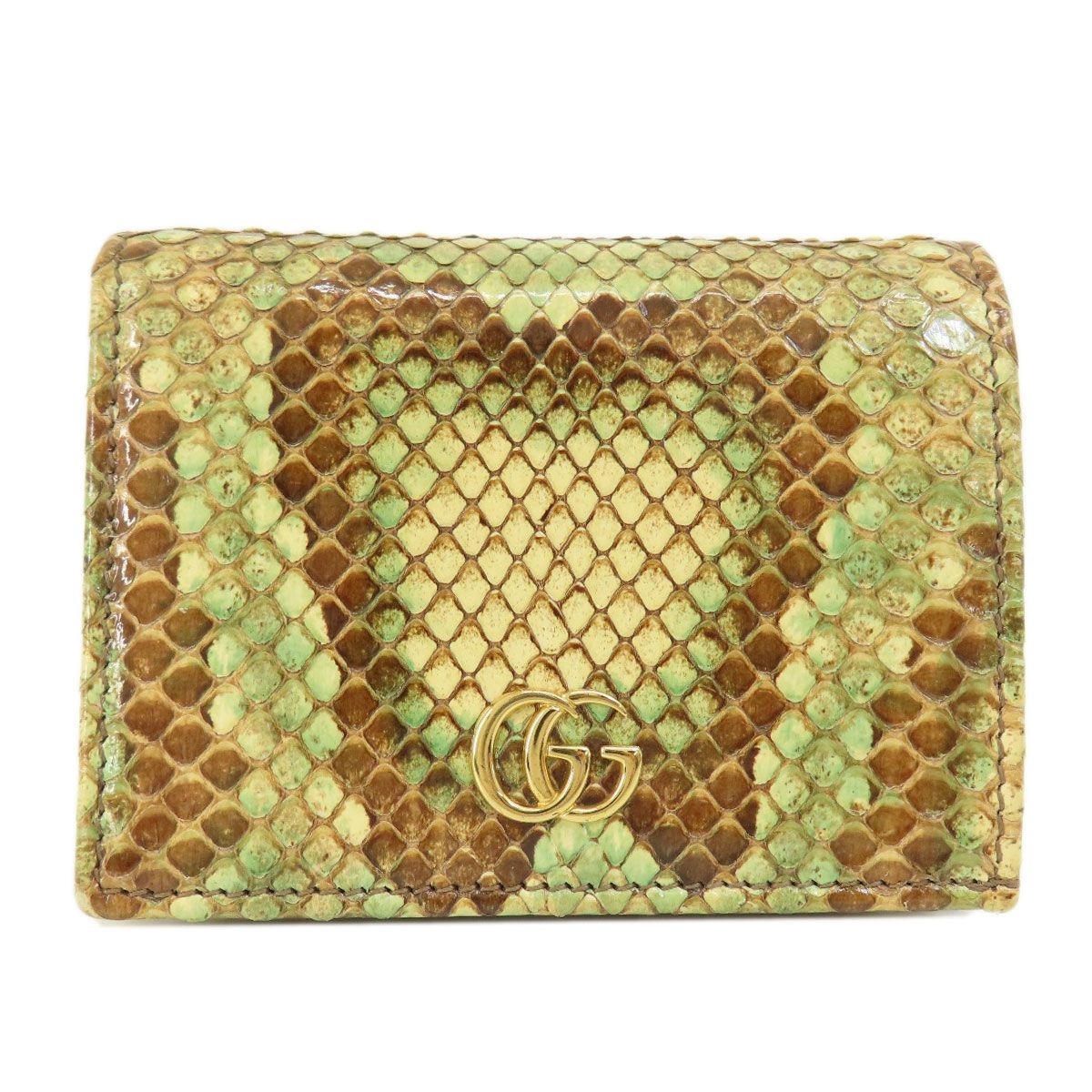 Gucci Python Leather Brown Compact Wallet Very Go… - image 1