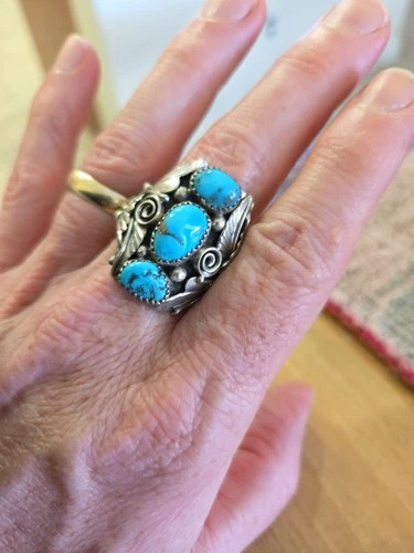 Silver and Turquoise Vintage Ring