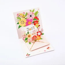 Enveloped In Blooms - Pop Up 3D Greeting Card with Envelope