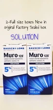 Bausch +Lomb Muro 128 Ophthalmic SOLUTION 5%,2-Full Sz Boxes New Factory Sealed 
