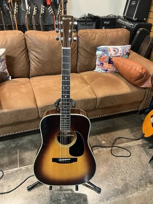 Morris W-30 vintage acoustic guitar made in Japan sunburst finish