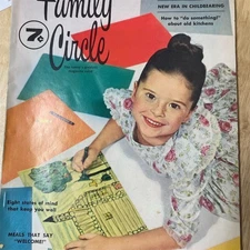 Vintage Family Circle Magazine c1950s Girl Coloring Retro Midcentury Americana