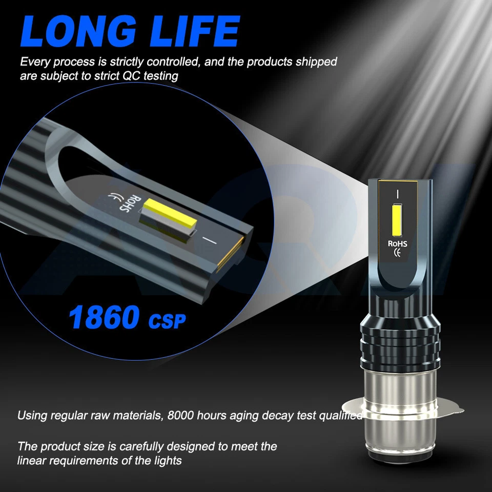 LED Headlight Bulbs For Polaris Outlaw 90 50 Sportsman 90 110 2007-2019 0453570 Foto 3 de 4