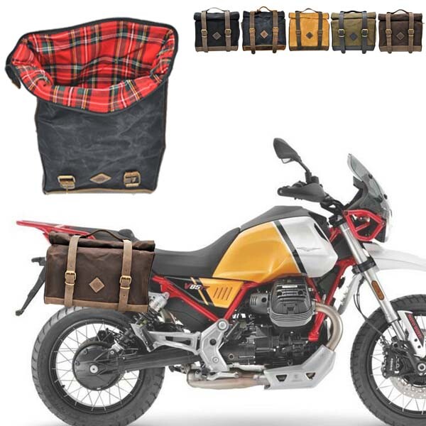 Right Bag Kit ExMoto Black Cognac 19/24L + Black Frame for Moto