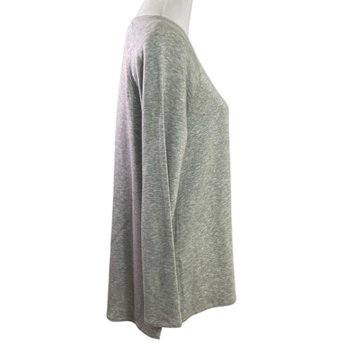 Eileen Fisher Heather Grey Relaxed Fit Pullover Crewneck Sweatshirt Size Small - Picture 2 of 6