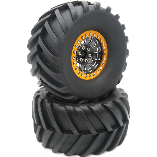 2x RC 2.2 Beadlock Wheels Rims & 130mm Tires For RC Mud Crawler Truck Capra TRX4 - Picture 20 of 58