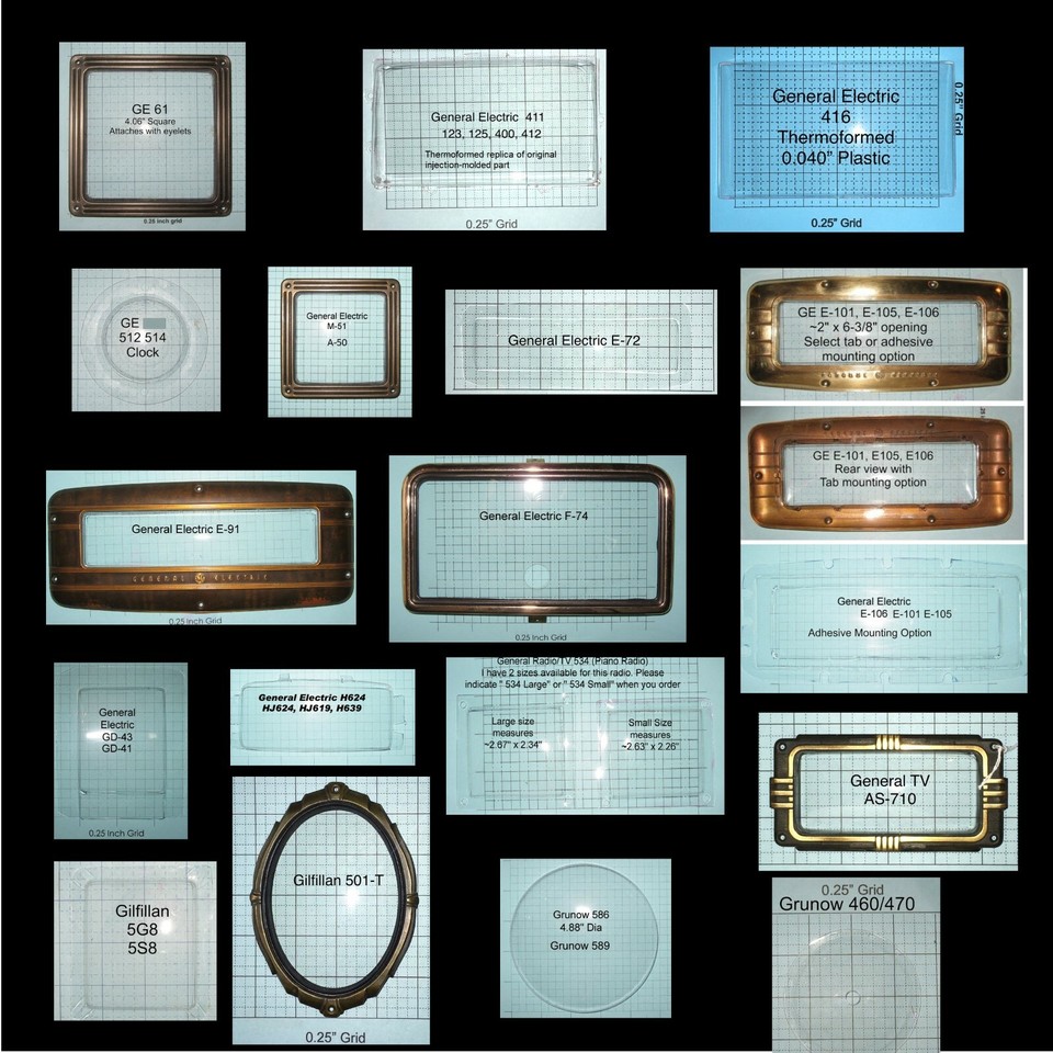 Antique Radio Dial Covers Makers AG Airline Arvin Crosley Emerson Fada