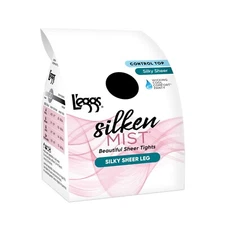 L'eggs Silken Mist Beautiful Tights Silky Sheer - XLarge - Jet Black - 1 pair