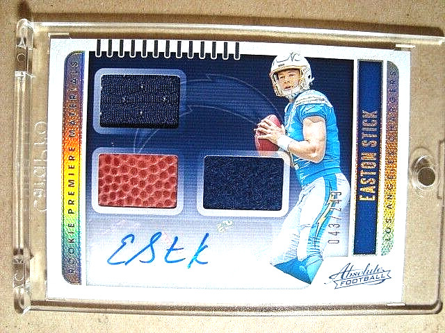 2019 Easton Stick Panini Absolute Rookie Autograph Triple Patch RC /249 🔥🔥 QTY