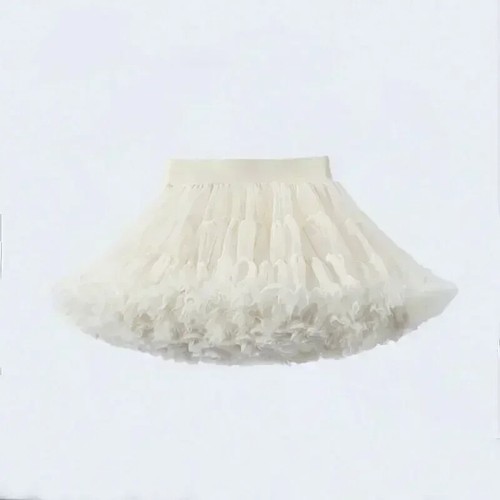 1-8T Lace Skirt Girls Fluffy Chiffon Solid Colors Skirts Girl Skirt Christmas - Picture 18 of 34