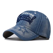 Men's Women's Cowboy Baseball Cap Fashion Simple Wash Letter Embroidered Hat