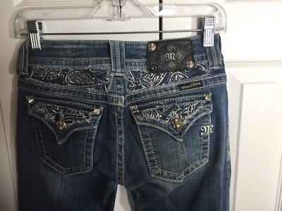 Miss Me Medium Wash Bootcut Jeans/Women's Size 27 With Bling Back