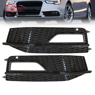 For Audi S5 A5 S-Line 2013-16 Front Bumper Fog Light Grille Cover Chrome 1Pair