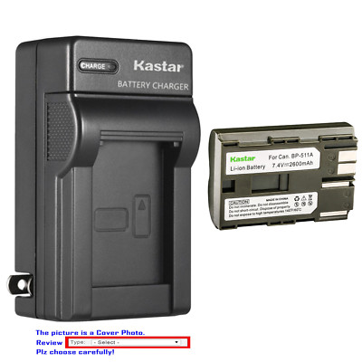 Kastar Battery Wall Charger for Canon BP-511 BP511A BP-508 BP-512A BP-522 BP-535