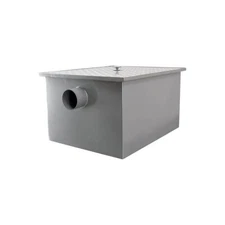Omcan USA 46561 4" Inlet/Outlet Grease Trap, 100 Lbs. Capacity - 50 GPM