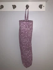 Floral Plastic Grocery Bag Holder Dispenser Garage Kitchen Storage Organizer