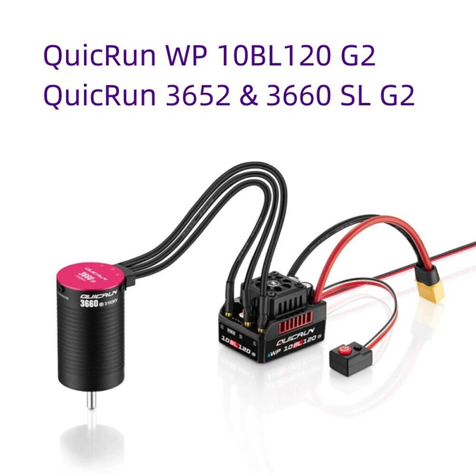 Hobbywing QUICRUN WP 10BL120 G2 120A 2-4S Lipo Speed Controller Brushless ESC ZN - Image 3 of 4