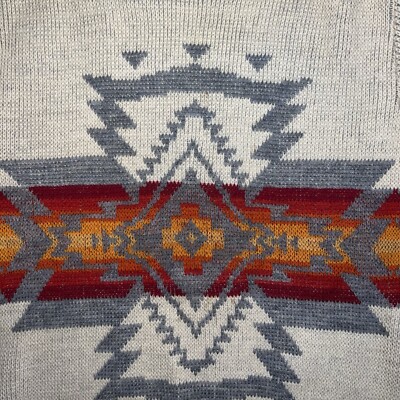 VTG 70s Pendleton Western Wear Aztec Wool Chief Joseph Knit