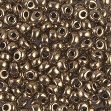457, METALLIC DARK BRONZE, 10g, 4mm Magatama, drop/fringe beads m-44